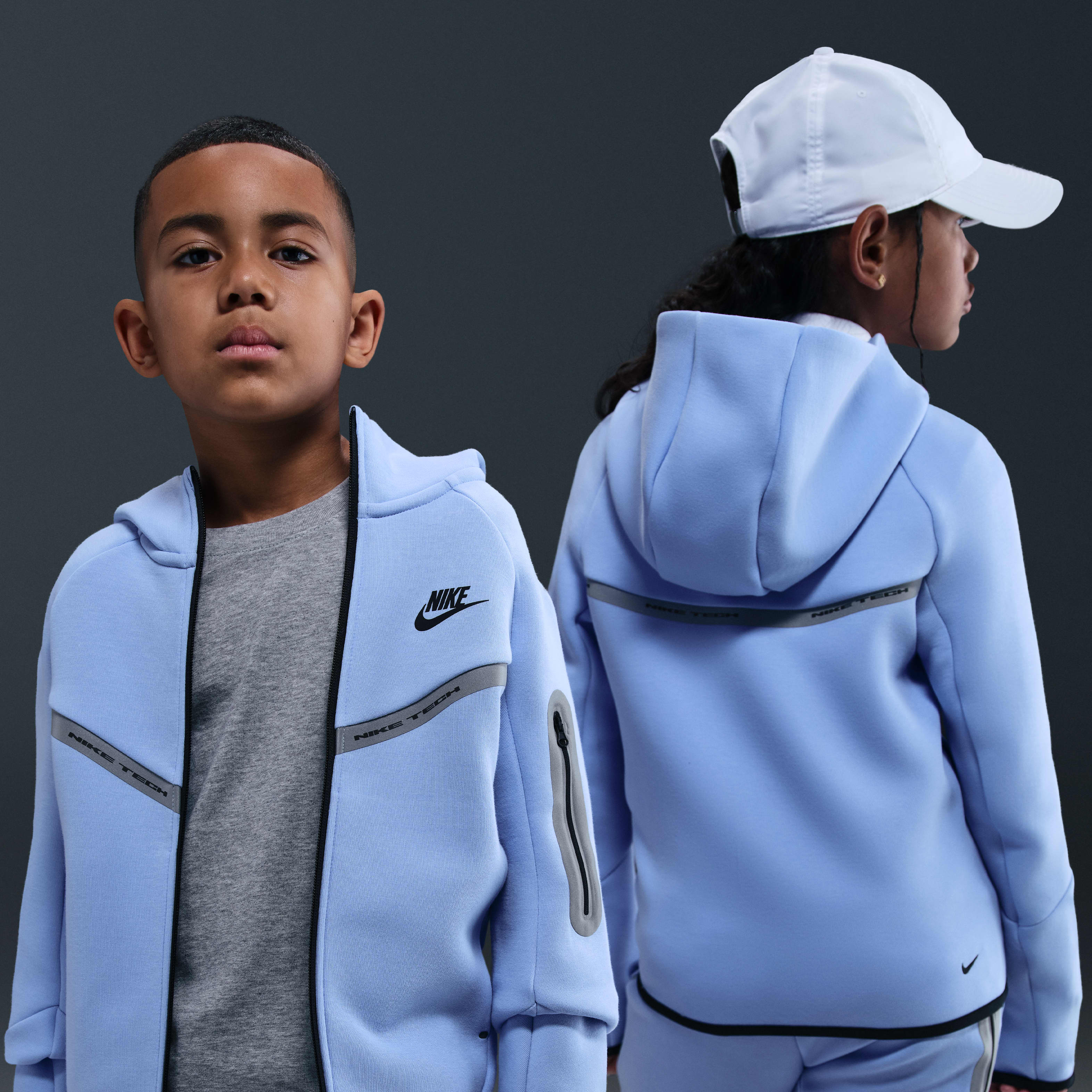 Nike Sportswear Tech Fleece Big Kids' Full-Zip Hoodie with Nike Sportswear Tech Fleece Big Kids' Full-Zip Hoodie with